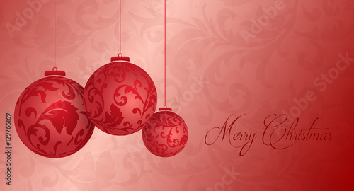 Merry Christmas card on red background