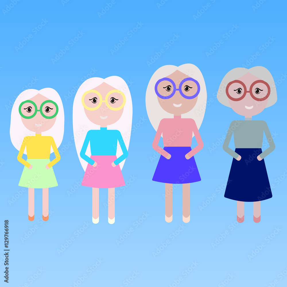 Four women grandmother, mother daughter and granddaughter. Four women grandmother, mother daughter and granddaughter.