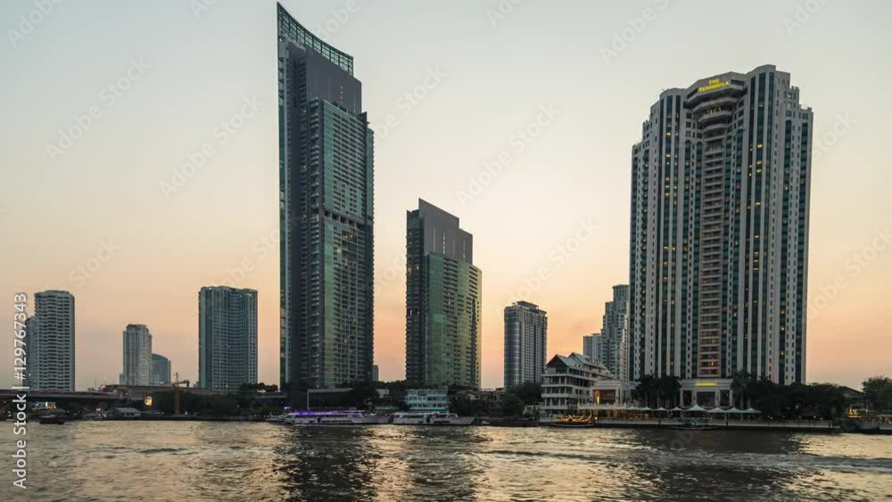 4k Time lapse Building at day to night Bangkok City 4k Time lapse Building at day to night Bangkok City