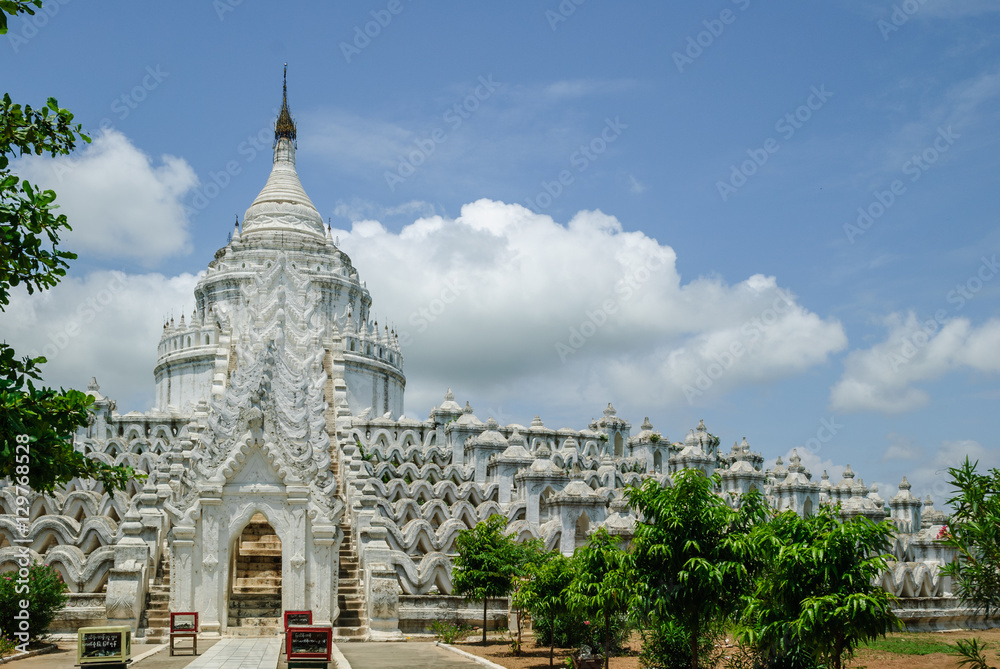 Mingun, Burma. A white buddhist temple