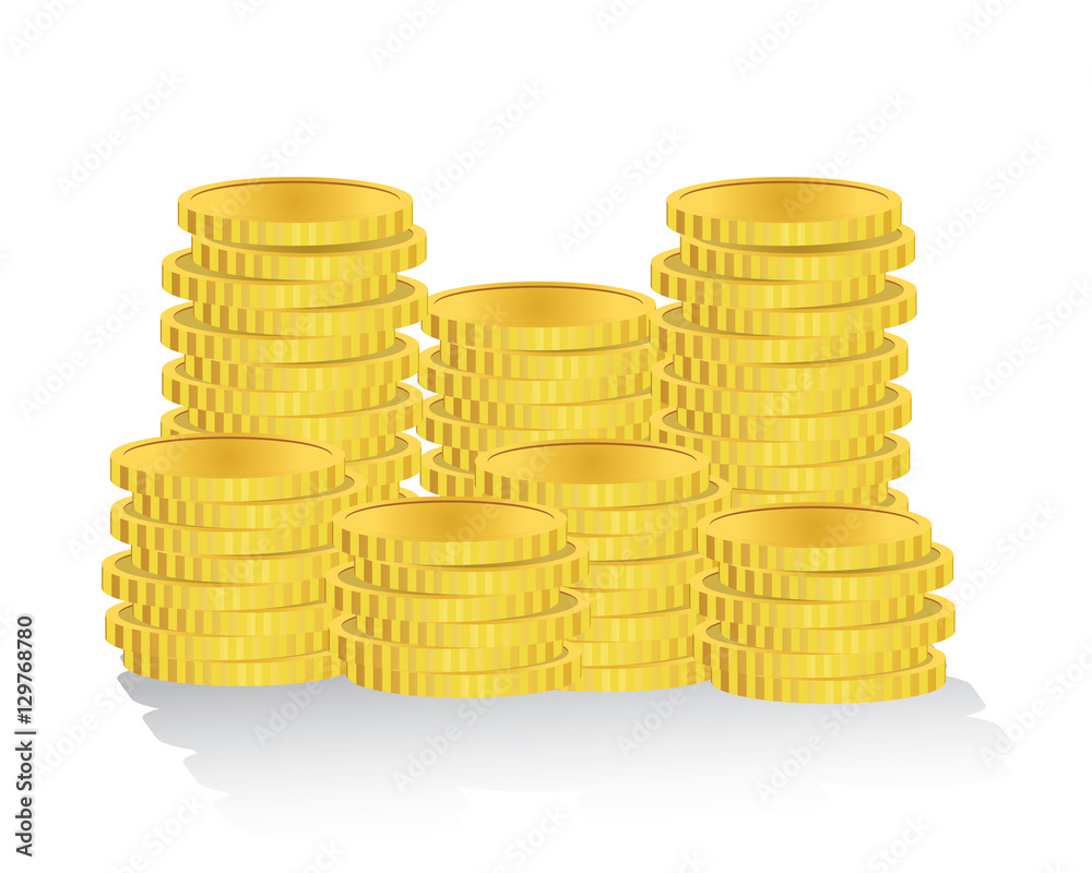 coin stack illustration Stock Vector | Adobe Stock