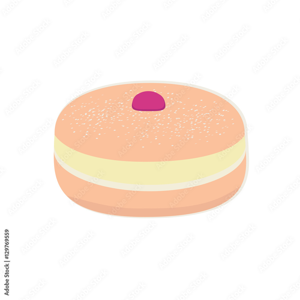 Bun for Hanukkah. The jelly doughnut. Vector illustration. Bun for Hanukkah. The jelly doughnut. Vector illustration.