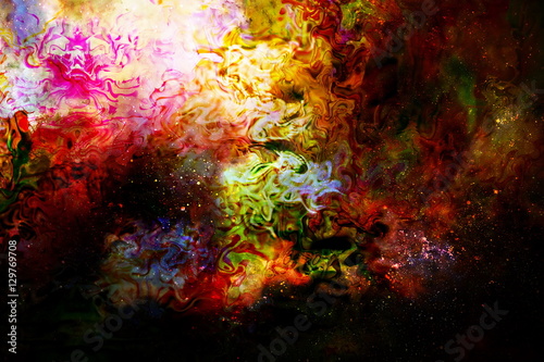 Cosmic space and stars, color cosmic abstract background. © jozefklopacka