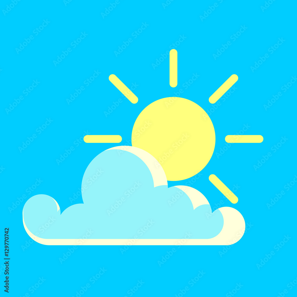 Vector blue sky and the sun day icon Vector blue sky and the sun day icon