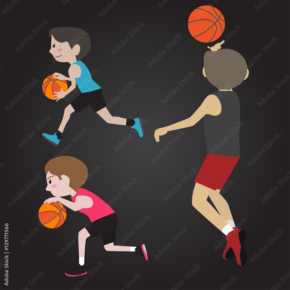 basketball player cartoon vector illustration