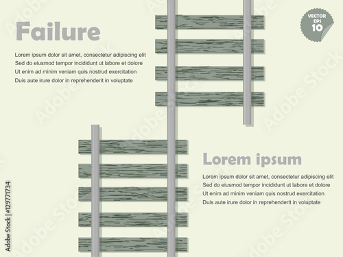 infographic mistake and failure concept, mistake railway
