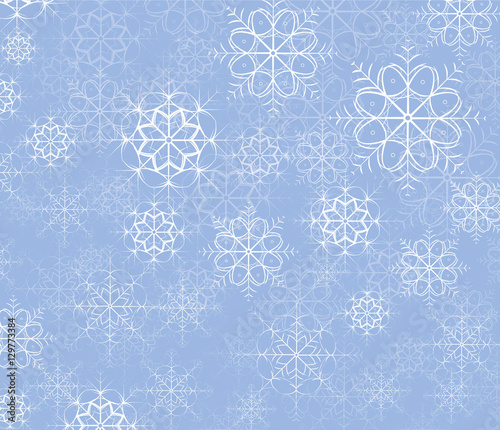 vector blue background with snow