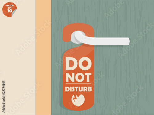 Door lock hanging room tag with text shown do not disturb,room tag design
