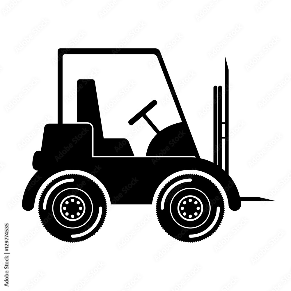 Forklift icon. Delivery shipping logistics and transportation theme. Isolated design. Vector illustration