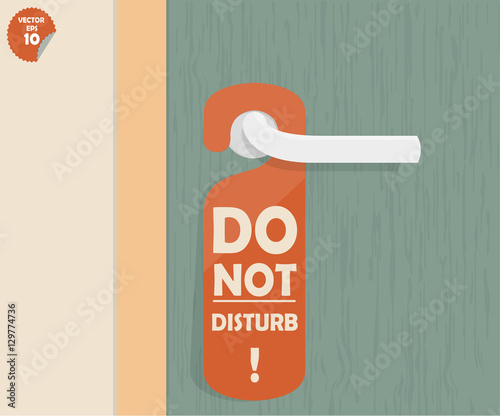 Door lock hanging room tag with text shown do not disturb,room tag design
