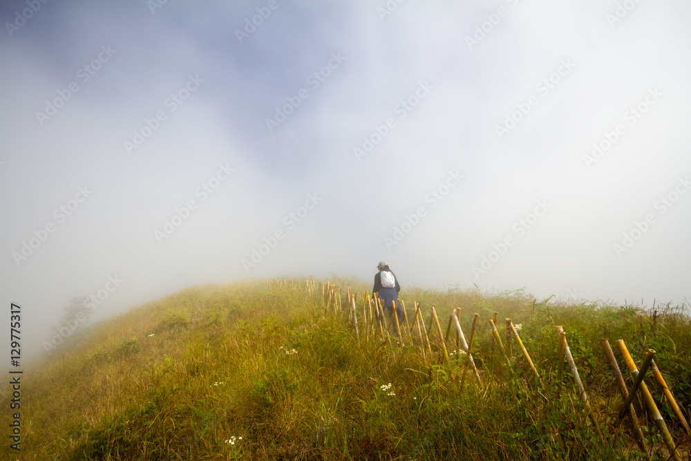 Obraz premium Hikking on mountain