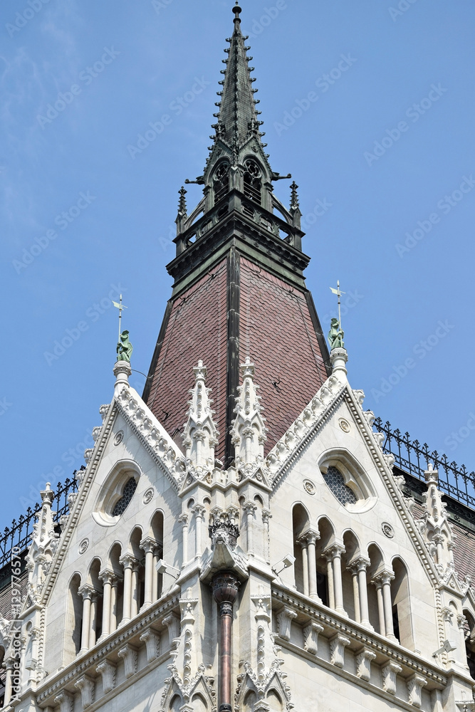 Tower of the parliament building, Budapest, Hungary Tower of the parliament building, Budapest, Hungary