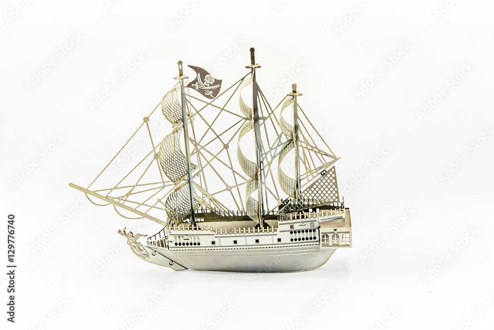Naklejka premium steel pirate ship