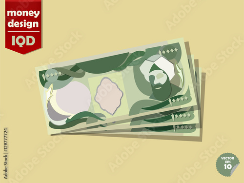Принти на полотні Iraqi dinar money paper vector design, iraq money concept