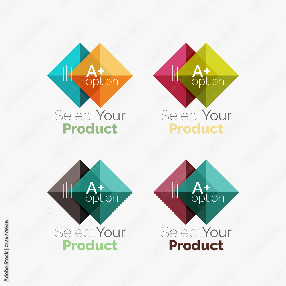 Set of square abstract backgrounds or infographics for content Set of square abstract backgrounds or infographics for content