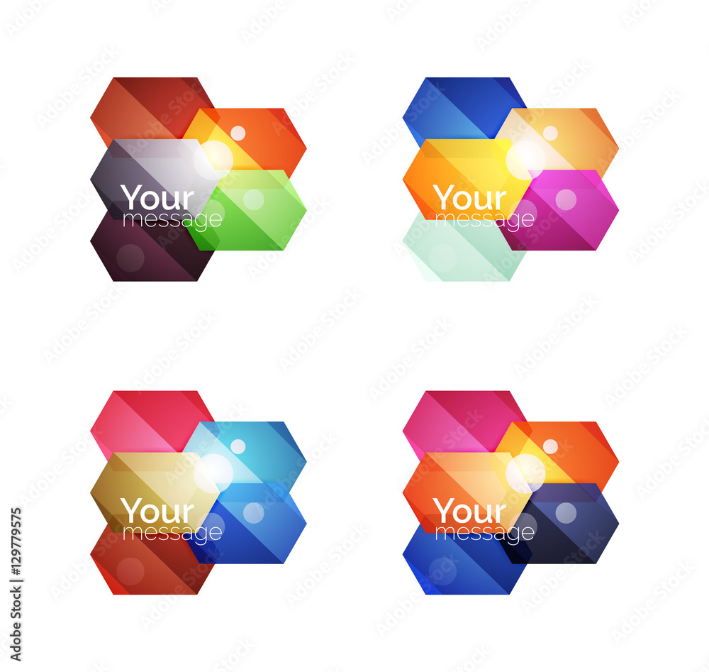 Set of vector shiny blank boxes for your content Set of vector shiny blank boxes for your content
