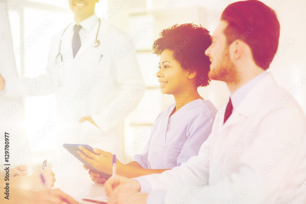 group of doctors on presentation at hospital