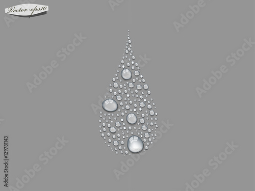 water drop from transparent water drop vector
