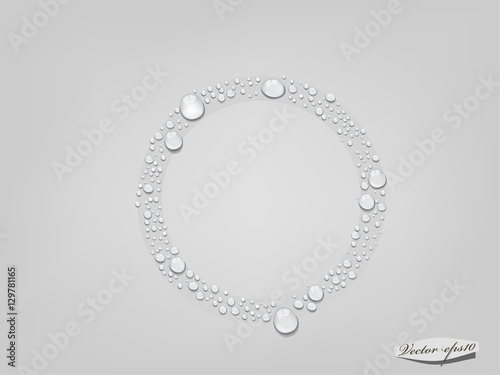 vector of water drop in circle form, glass condensed water concept
