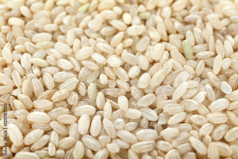 Brown short grain rice background Brown short grain rice background