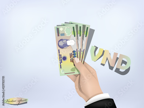 vietnam dong money paper on hand,cash on hand

