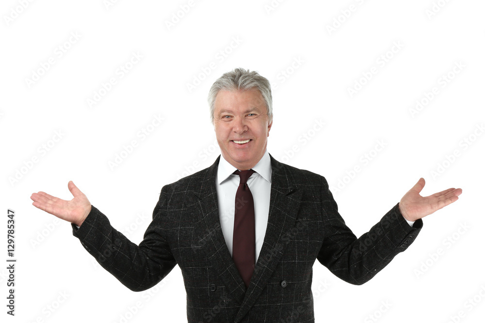 Senior businessman on white background Senior businessman on white background