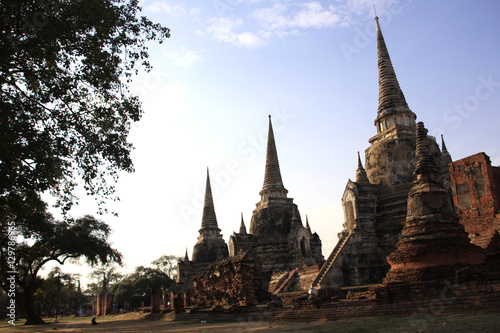 Old temples in Ayutthaya Thailand