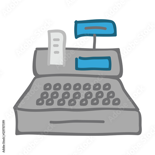 flat cash register icon. vector illustration