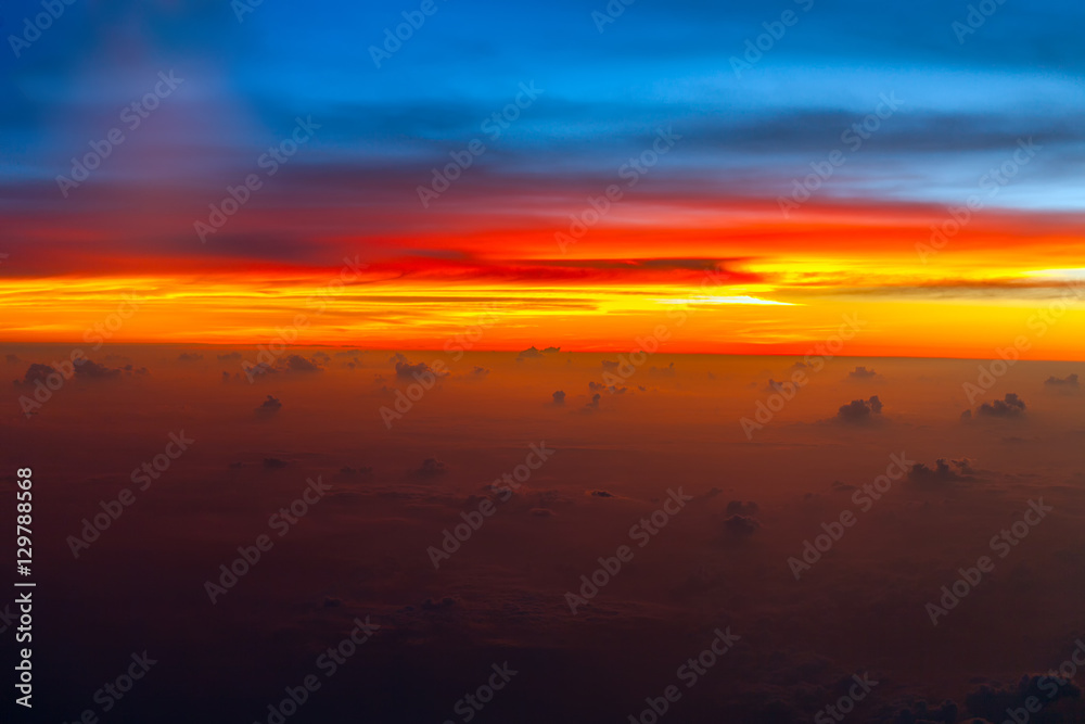Obraz premium Contrast the sky blood red sunset natural phenomenon