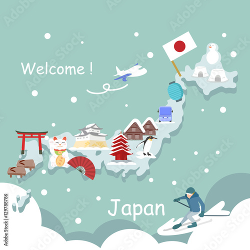 cute cartoon japan element