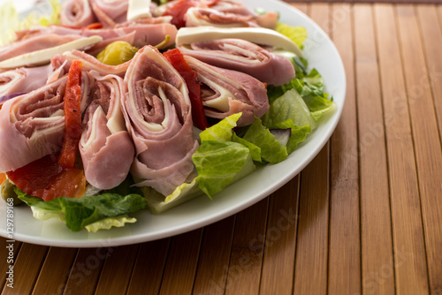 Italian Cold Antipasto Salad on a Plate