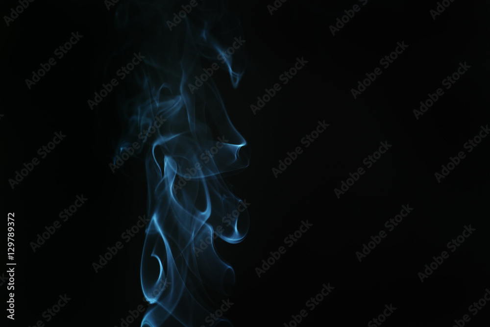 real blue smoke over black background, abstract backdrop real blue smoke over black background, abstract backdrop