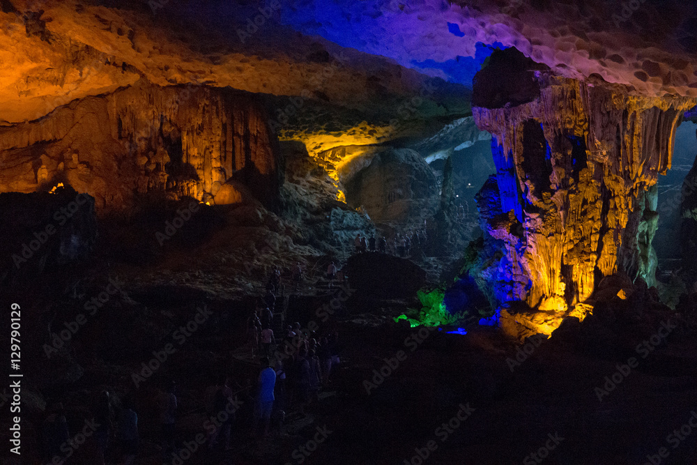 Sung Sot (means Surprise) Grotto is the biggest cave in Halong,