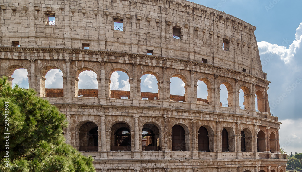 Coliseum, an architectural monument in Rome