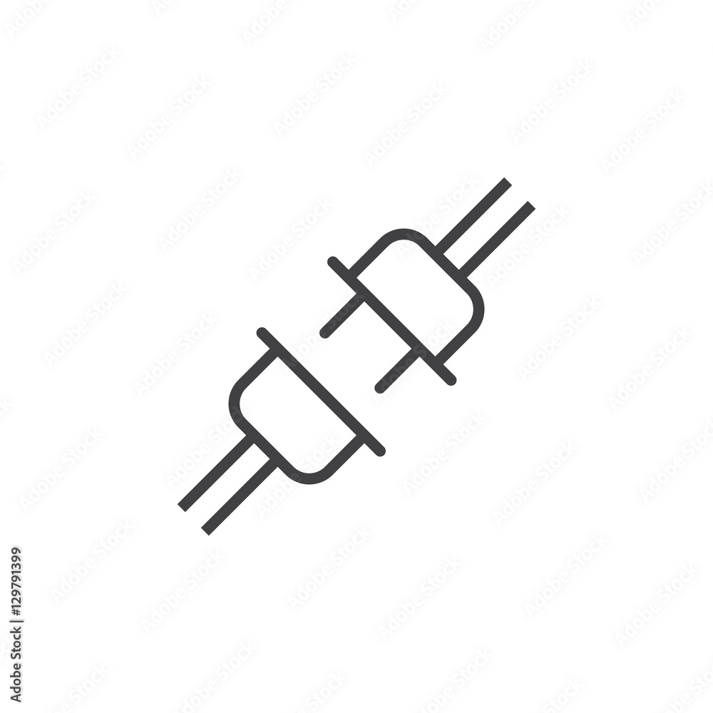 Electricity connection line icon, outline vector sign, linear pictogram isolated on white. logo illustration Electricity connection line icon, outline vector sign, linear pictogram isolated on white. logo illustration