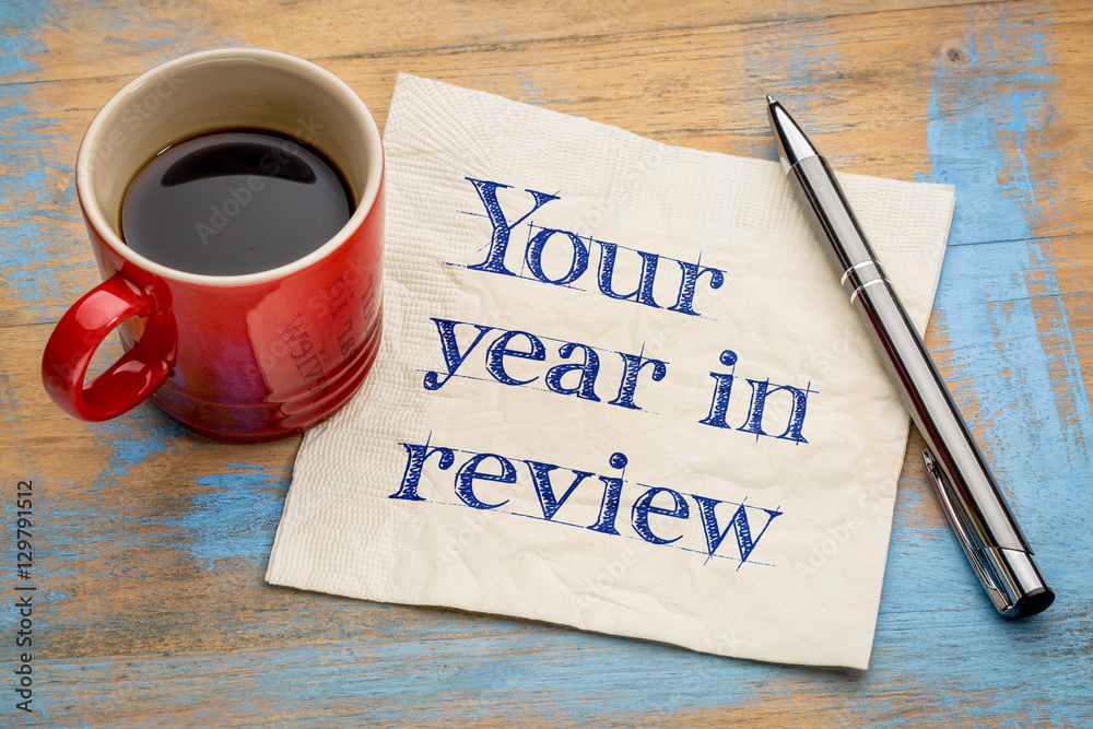 Your year in review napkin concept - obrazy, fototapety, plakaty 