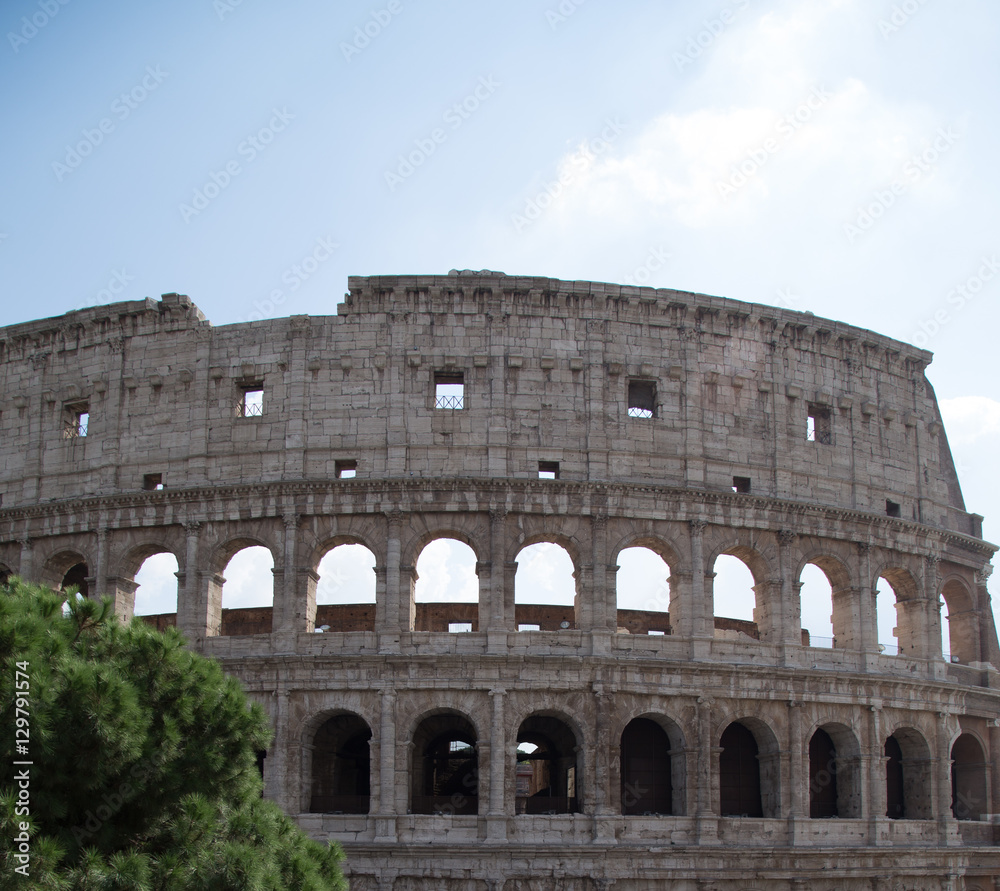 Wall amphitheater Colosseum in Rome