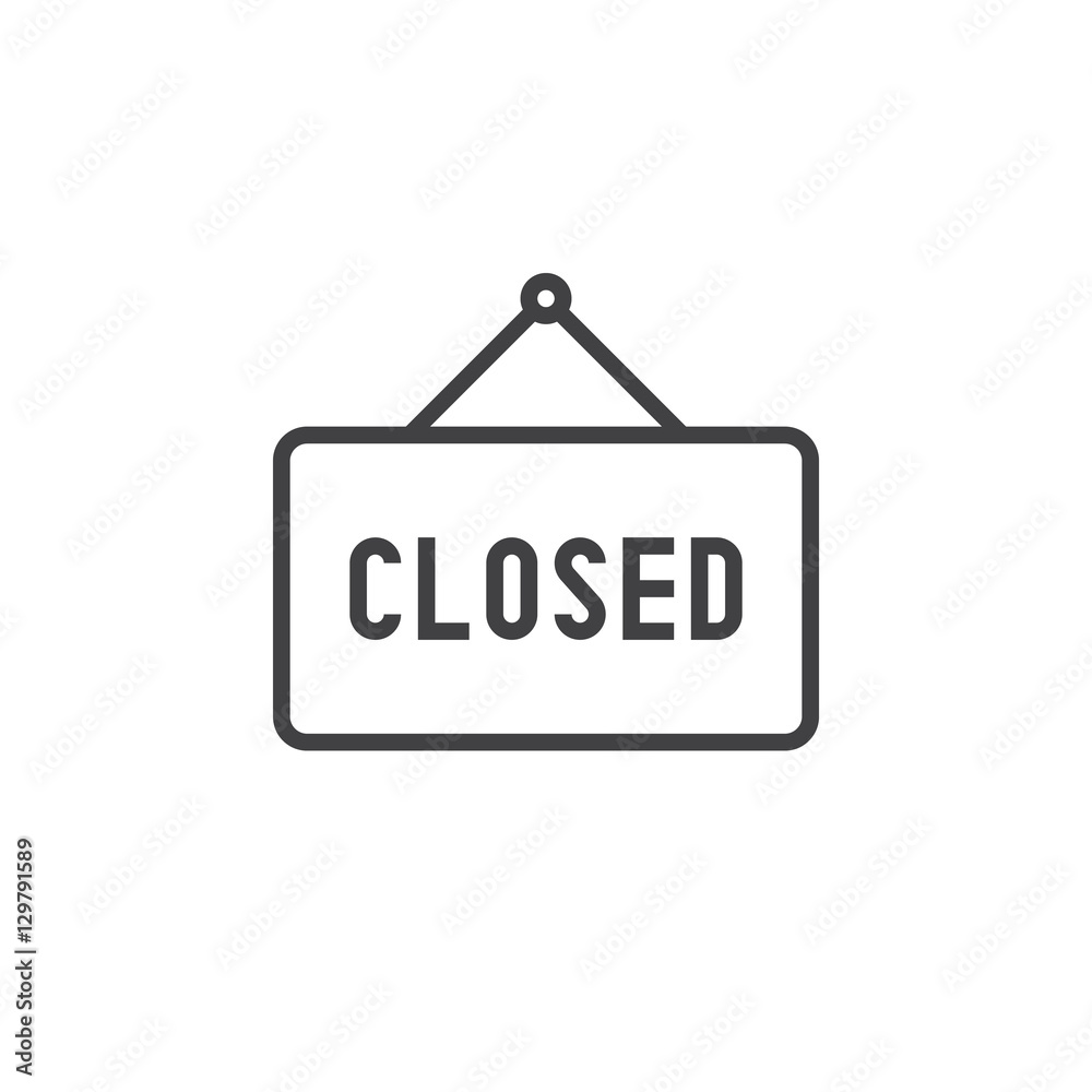 closed line icon, outline vector sign, linear pictogram isolated on white. logo illustration closed line icon, outline vector sign, linear pictogram isolated on white. logo illustration