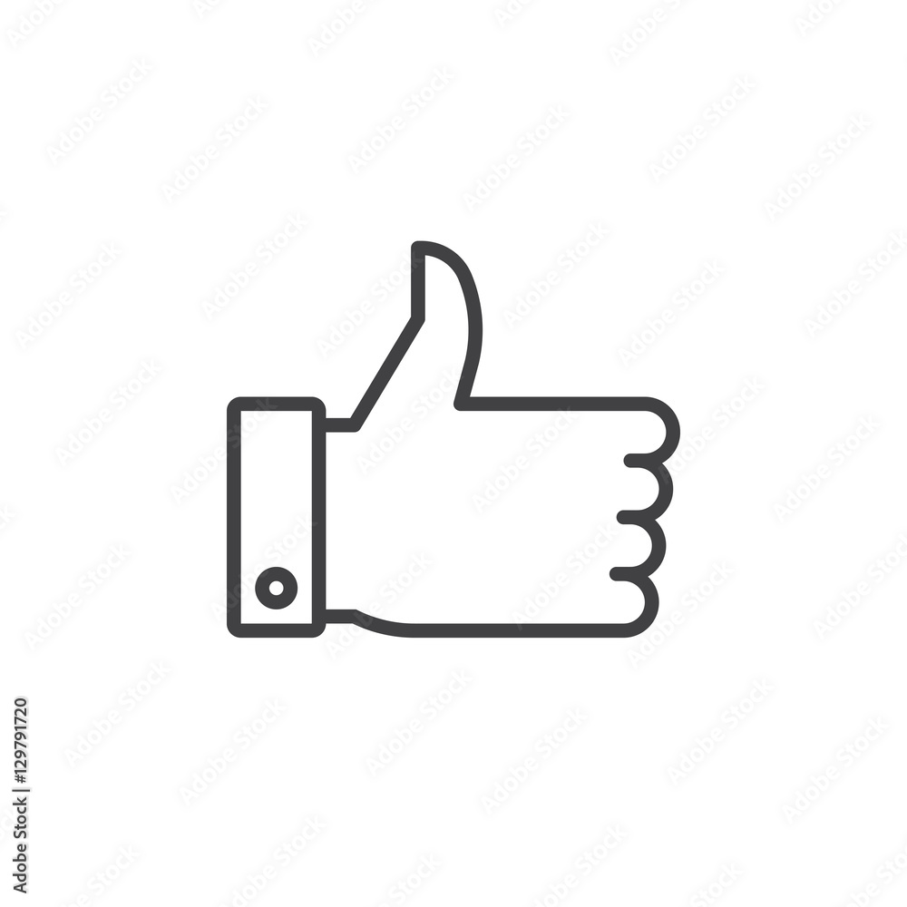 thumb up line icon, outline vector sign, linear pictogram isolated on white. logo illustration thumb up line icon, outline vector sign, linear pictogram isolated on white. logo illustration