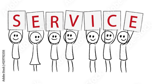 SERVICE - Personen mit Schildern