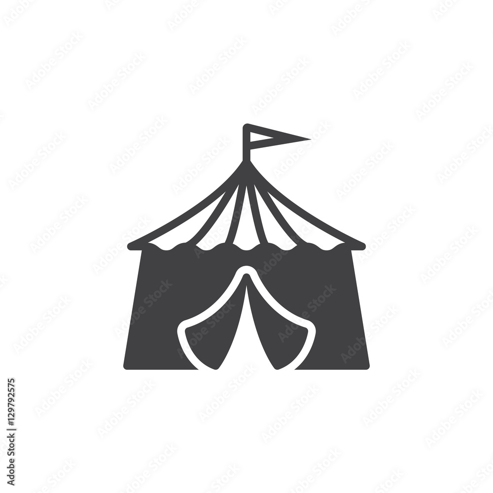 circus tent icon vector, filled flat sign, solid pictogram isolated on ...