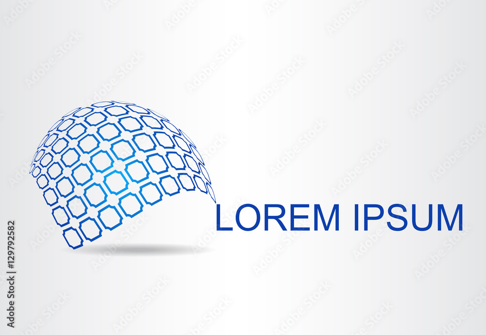 Logo stylized spherical surface with abstract shapes Logo stylized spherical surface with abstract shapes