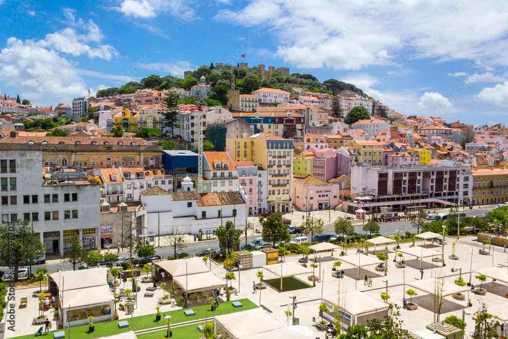 Panorama über Lissabon. Die Hauptstadt von Portugal im Sommer.