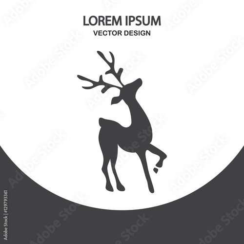 Christmas deer icon. Simple design for web and mobile