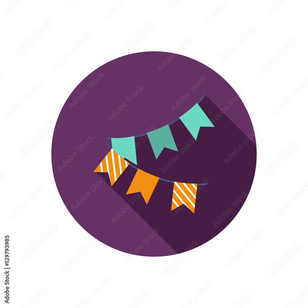 Obraz premium Festive garland color icon. Flat design for web and mobile