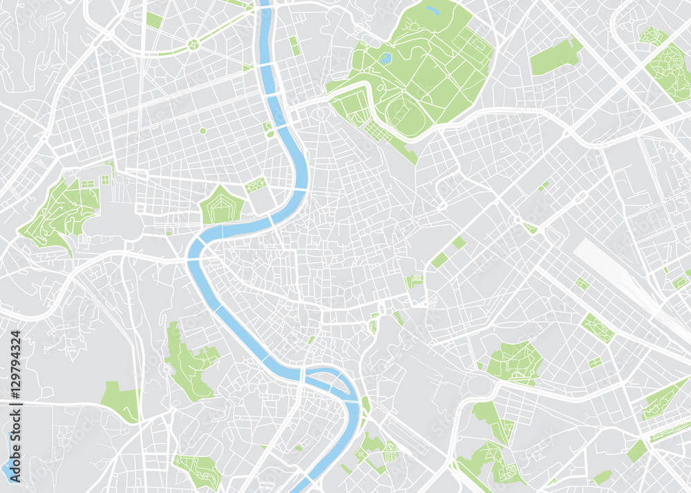 Rome colored vector map