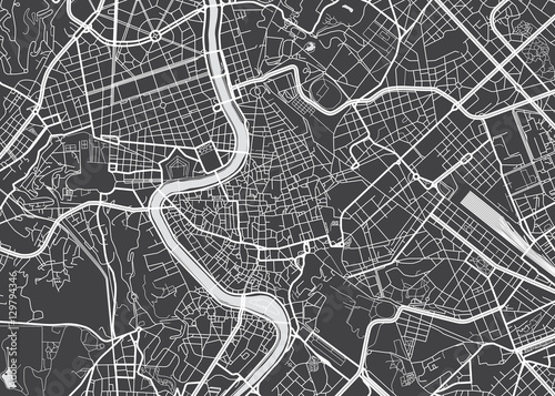 Obraz na plátně Vector detailed map Rome