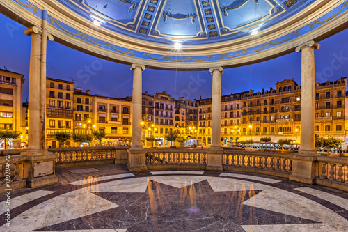 View from bandstand on Plaza del Castillo in Pamplona photo