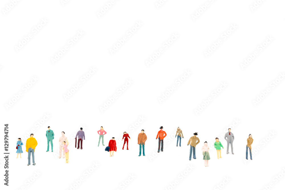 Crowd of people on white background