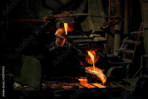 Molten metal at aluminium foundry